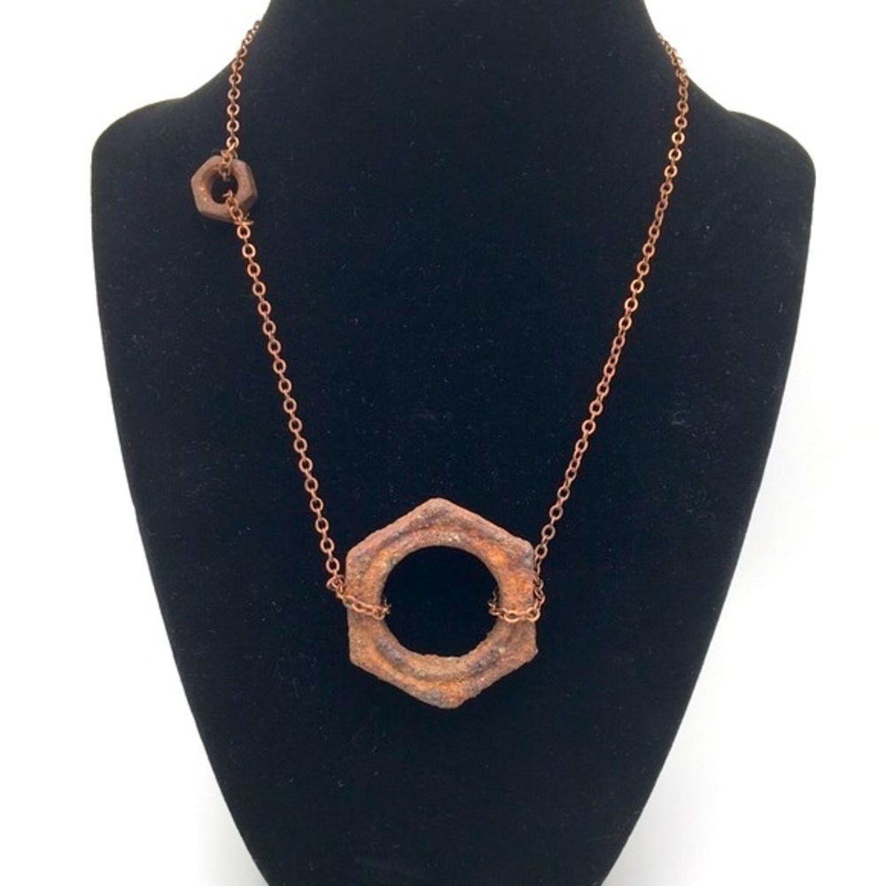 381MIDALANE Handmade Industrial Nut Bolt Necklace
